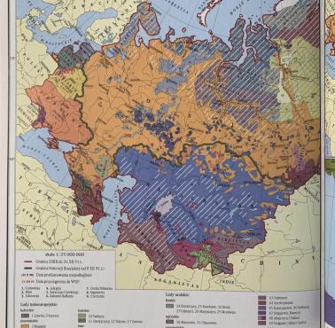 Mapa etniczna ZSRR. Wydana w 2003 roku w Polsce