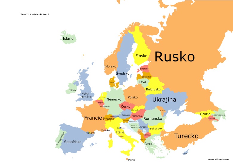 Nazwy europejskich państw po czesku