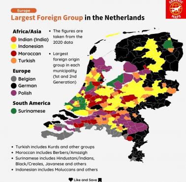 Największe grupy etniczne w Holandii