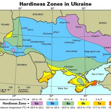 Najniższa i najwyższa średnia temperatura na Ukrainie