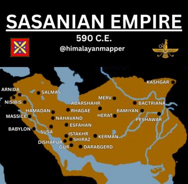 Imperium Sasanidów w Persji w 590 roku