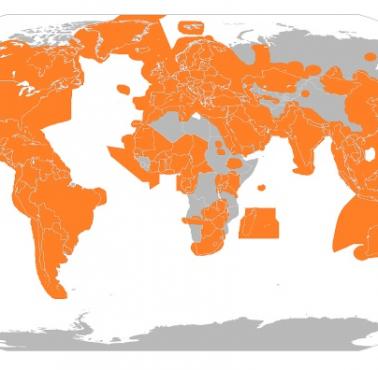 Mapa zasięgu radarów kontroli ruchu lotniczego na świecie