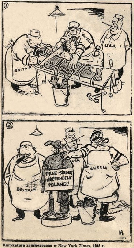 Karykatura z największego dziennika amerykańskich Żydów - New York Times z 1945 roku