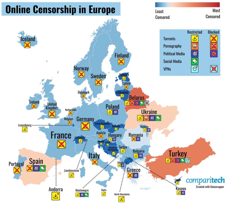 Cenzura w Internecie w Europie