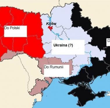 Propozycja rozbiorów Ukrainy, które otrzymały rządy Węgier i Rumunii, Polacy też otrzymali taką propozycję ...