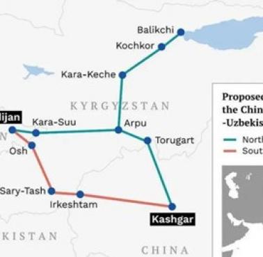 Geopolityka: Połączenie kolejowe Chiny - Kirgistan - Uzbekistan, czyli główna część lądowej części Nowego Jedwabnego Szlaku