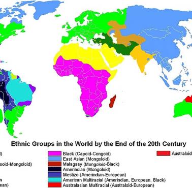 Największe grupy etniczne na świecie do końca XX wieku
