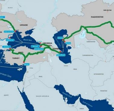 Geopolityka: Główna lądowa część Nowego Jedwabnego Szlaku (oczywiście z pominięciem Rosji), Polska połączona poprzez ViaCarpatia