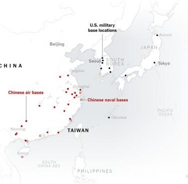 Geopolityka: Bazy wojskowe USA i Chin na Pacyfiku, 2022