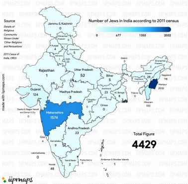 Populacja Żydów w Indiach, 2011
