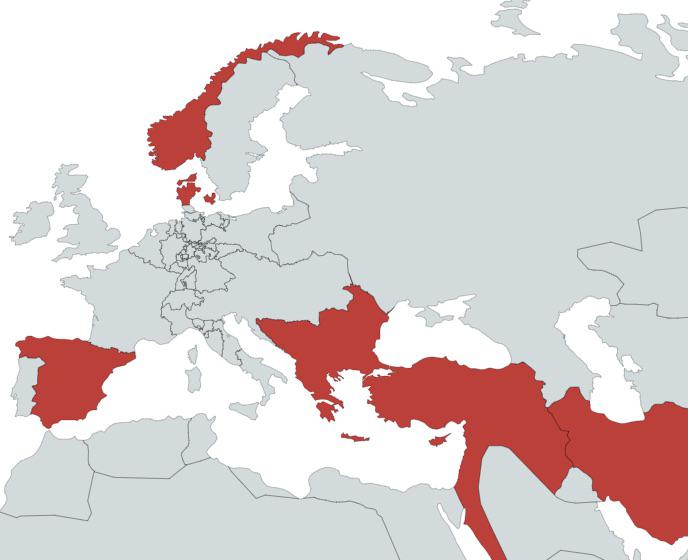 Cztery państwa, które potępiły i nie uznały rozbiorów Polski w XVIII wieku - Imperium Osmańskie (Turcja), Dania, Norwegia, Hiszp