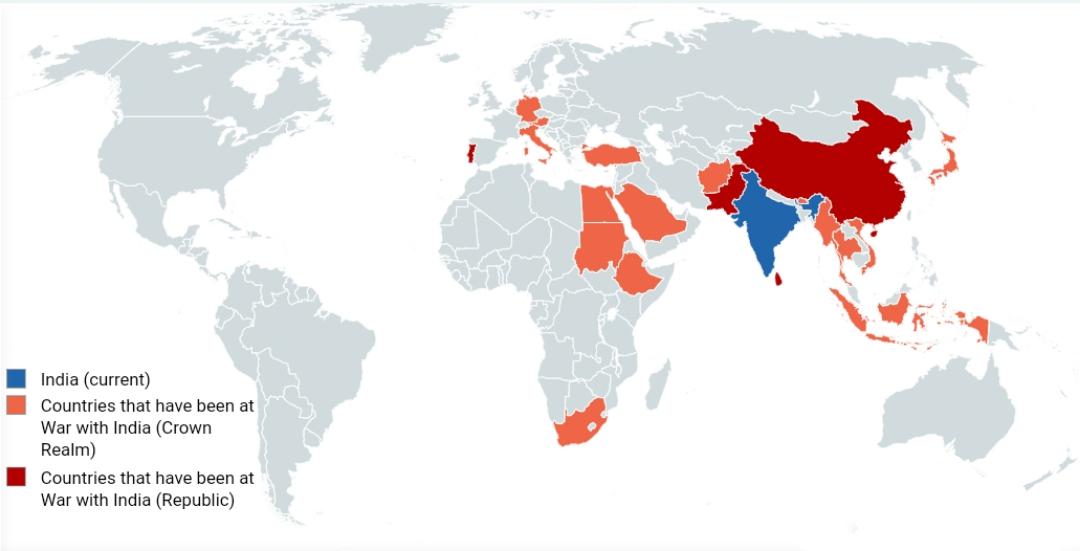 Państwa, które prowadziły wojnę z Indiami od 1858 r.