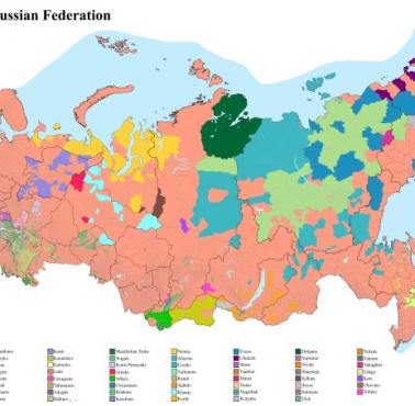 Mapa etniczna Rosji, 2010