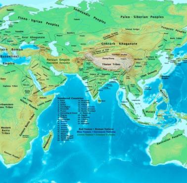 Mapa świata w 565 roku