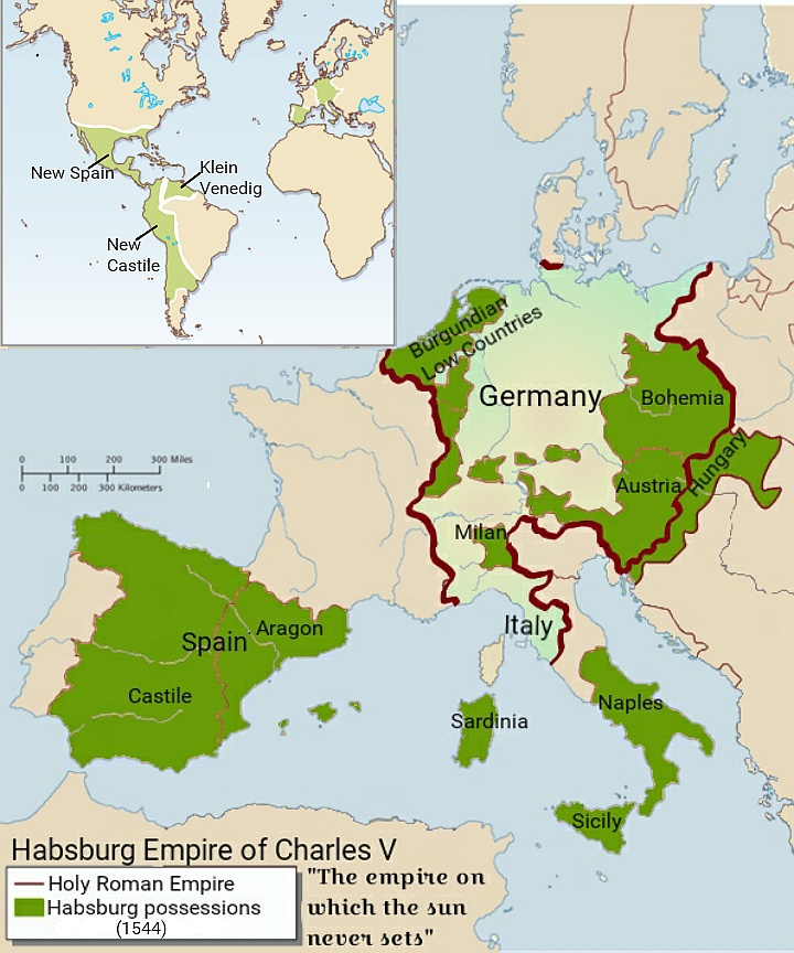 Imperium Karola V u szczytu potęgi w 1544 roku