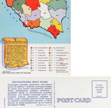 Geopolityczna mapa Polski wydana w Chicago w 1941 roku
