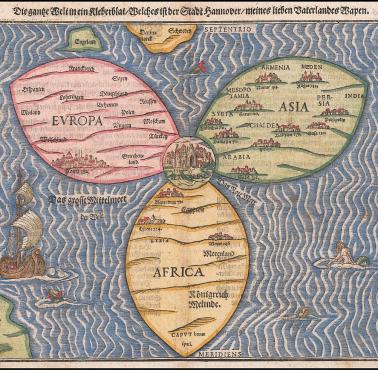 Mapa świata wykonana w 1581 roku