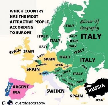 Który kraj ma najbardziej atrakcyjnych ludzi, Europa