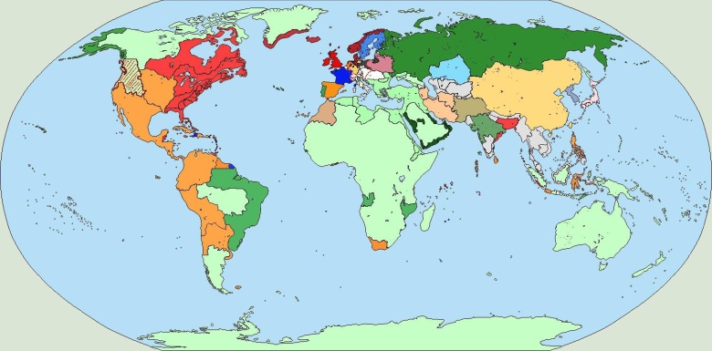 Mapa świata w 1770 roku