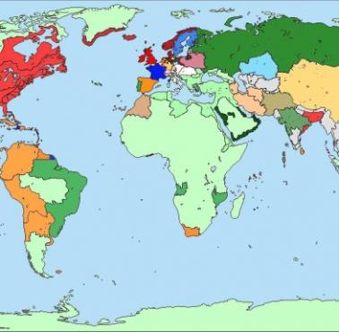 Mapa świata w 1770 roku