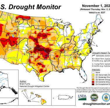 85% Stanów Zjednoczonych znajduje się obecnie w jakiejś formie suszy (badania są prowadzone przez USDMod 2000 roku), 2022