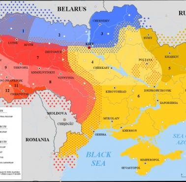 Mapa dialektów ukraińskich (ruskich)