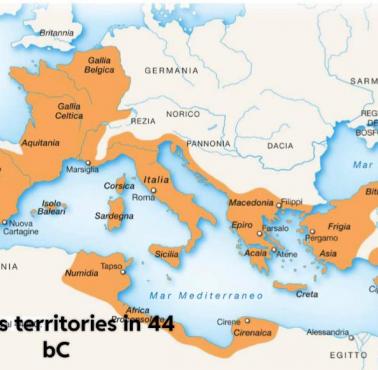 Mapa starożytnego Rzymu w 44 roku n.e.