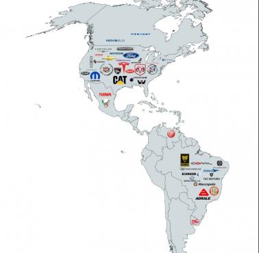 Największe marki samochodowe w obu Amerykach
