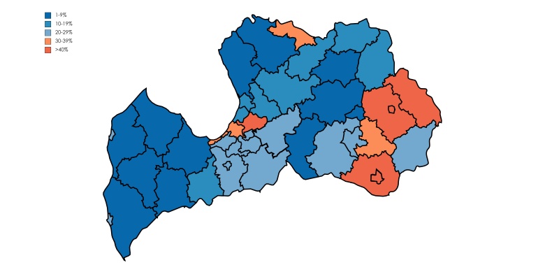 Rosyjskojęzyczna mniejszość na Łotwie, 2022