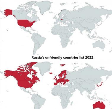 Rosyjska lista nieprzyjaznych państw 2021 i 2022 r