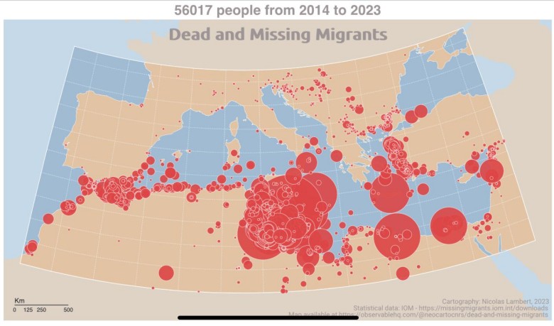 Martwi i zaginieni migranci z Afryki do Europy w latach 2014-2023
