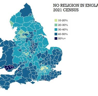 Laicyzacja (religia, ateizm) Anglii i Walii, dane 2021 cenzus