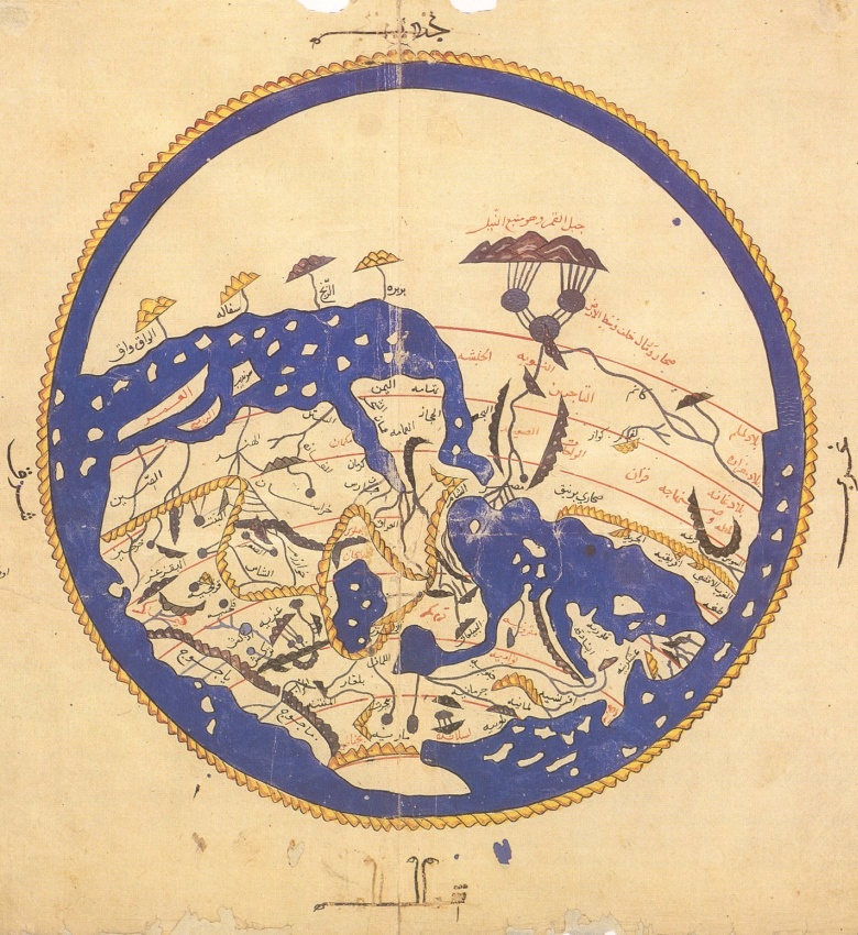 Mapa świata z 1154 roku stworzona przez arabskiego geografa i podróżnika Al-Idrisi, dawniej także Edrisi, właściwie Abu Abd Alla