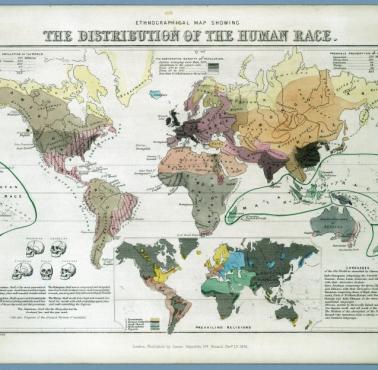 Mapa etnograficzna świata z 1851 roku
