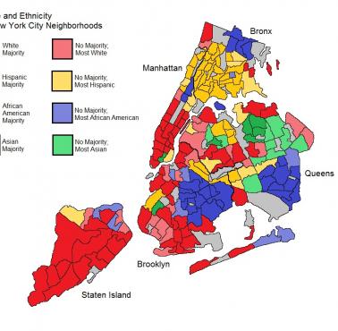 Etniczno/rasowa mapa Nowego Jorku, 2015