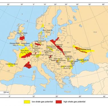 Gaz łupkowy w Europie. Duże pokłady w Polsce 350 do 780 bln metrów sześciennych