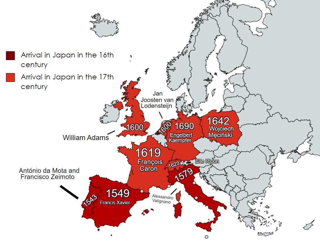 Kraje, z których pierwsi Europejczycy przybyli do Japonii