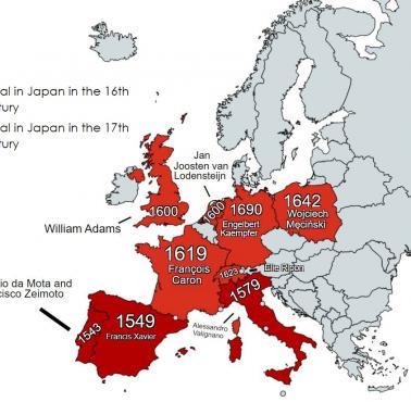 Kraje, z których pierwsi Europejczycy przybyli do Japonii