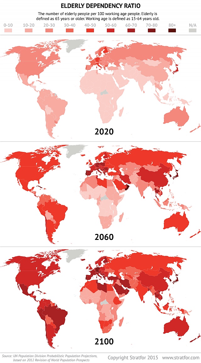 Wskaźnik obciążeń związany z opieką nad osobami starszymi w 2020, 2060 i 2100 r.