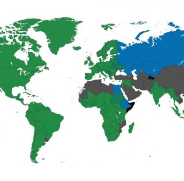 Mapa państw na świecie, w których Święta Bożego Narodzenia mają oficjalny państwowy charakter