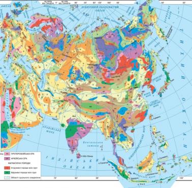 Geologiczna mapa Eurazji