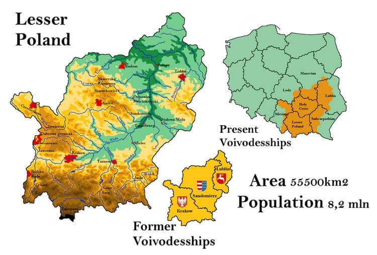Mapa topograficzna Małopolski