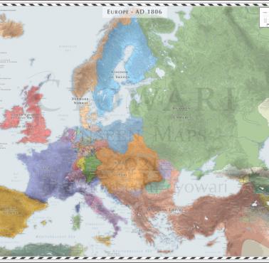 Mapa Europy w 1806 roku