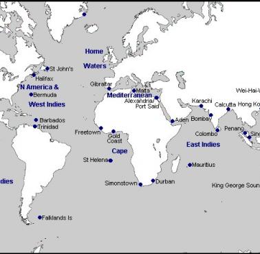 Bazy i stacje zaopatrzeniowe Royal Navy w 1914 roku