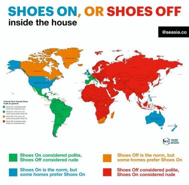 Zwyczaj zdejmowania butów w domu podczas odwiedzin