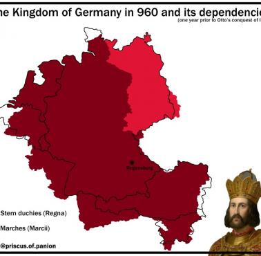 Królestwo Niemieckie w 960 roku i jego zależności