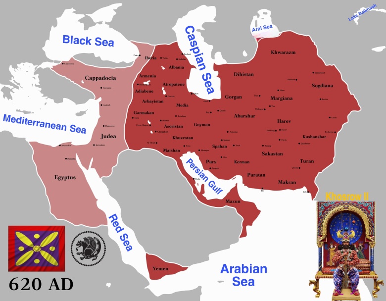 Imperium Sasanidów (Iran, Persja) w 620 roku
