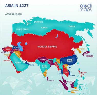 Mapa Azji w 1227 roku