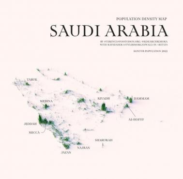 Gęstość zaludnienia Arabii Saudyjskiej