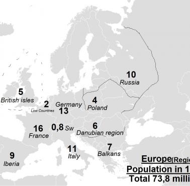 Liczba ludności w Europie w 1500 roku